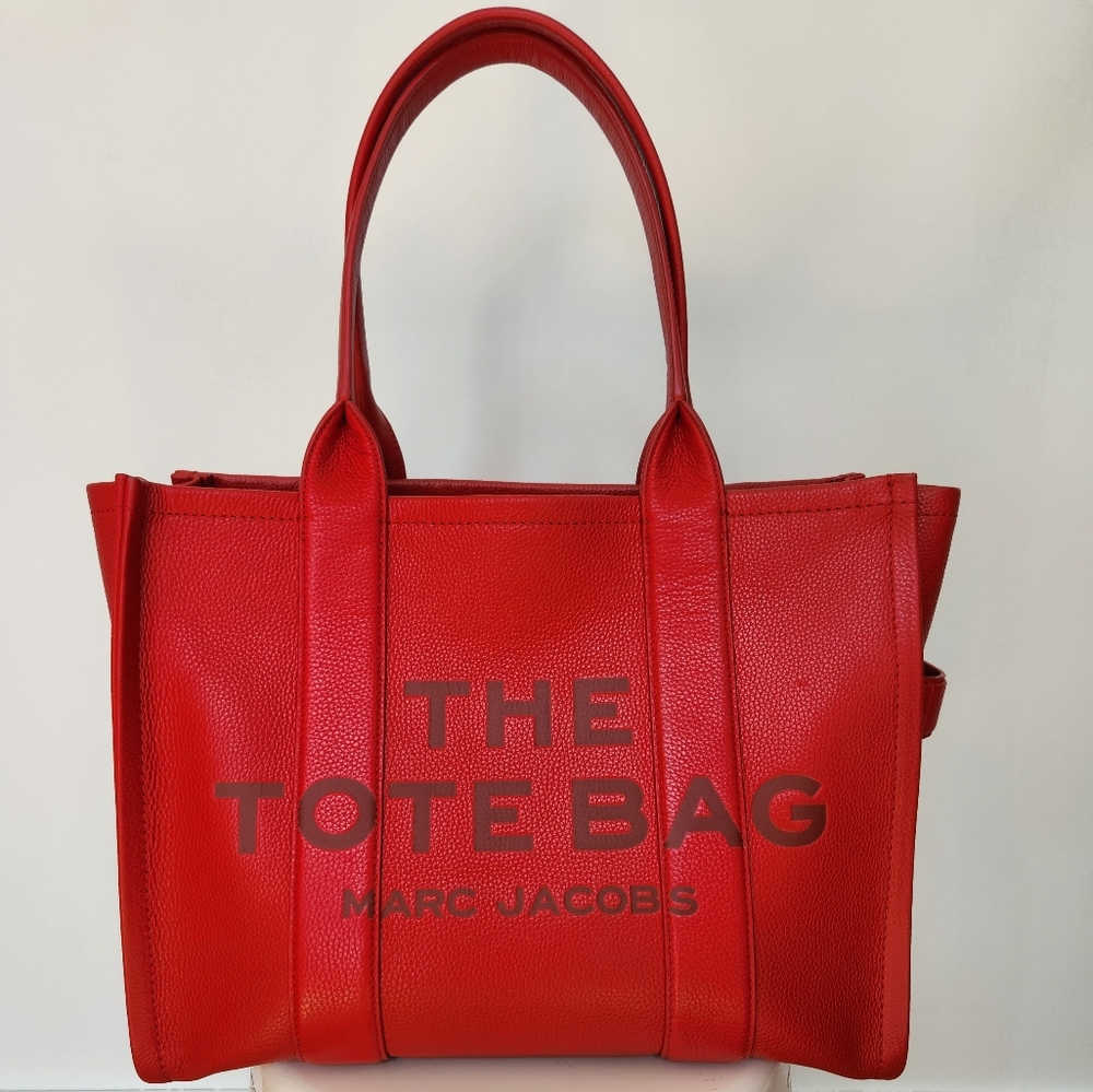 Marc Jacobs leather large tote bag, true red
